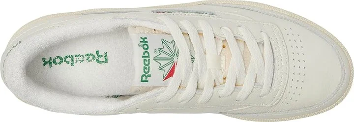 Reebok Lifestyle Women's Club C 85 Women's Shoes Chalk/Alabaster/Glen Green : 9.5 B - Medium, Leather - Image 2