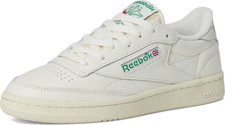 Reebok Lifestyle Women's Club C 85 Women's Shoes Chalk/Alabaster/Glen Green : 9.5 B - Medium, Leather - Image 5