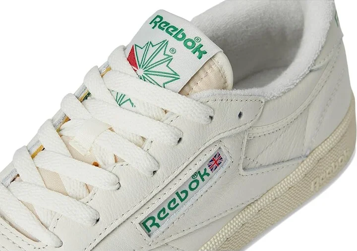 Reebok Lifestyle Women's Club C 85 Women's Shoes Chalk/Alabaster/Glen Green : 9.5 B - Medium, Leather - Image 7