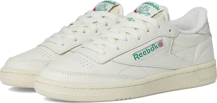 Reebok Lifestyle Women's Club C 85 Women's Shoes Chalk/Alabaster/Glen Green : 9.5 B - Medium, Leather
