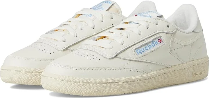 Reebok Lifestyle Women's Club C 85 Women's Shoes Chalk/Sky Blue : 5 B - Medium, Leather