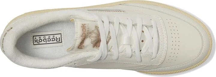Reebok Lifestyle Women's Club C 85 Women's Shoes Chalk/Weather Red White/Moon : 6.5 B - Medium, Leather - Image 2