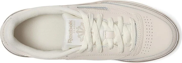 Reebok Lifestyle Women's Club C 85 Women's Shoes Vintage Chalk/Vintage Chalk/Chalk : 8 B - Medium, Leather - Image 2