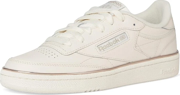 Reebok Lifestyle Women's Club C 85 Women's Shoes Vintage Chalk/Vintage Chalk/Chalk : 8 B - Medium, Leather - Image 5
