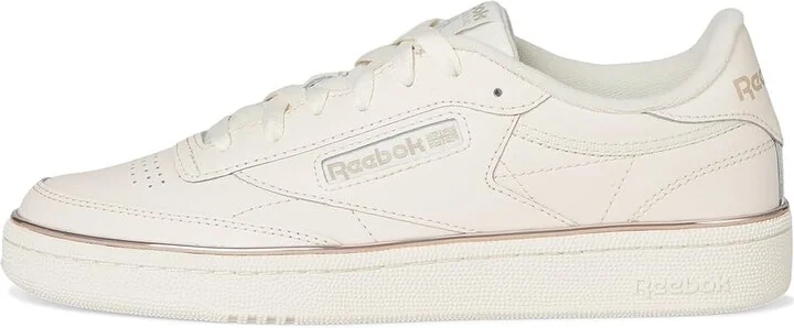 Reebok Lifestyle Women's Club C 85 Women's Shoes Vintage Chalk/Vintage Chalk/Chalk : 8 B - Medium, Leather - Image 6