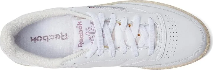 Reebok Lifestyle Women's Club C 85 Women's Shoes White/Chalk/Infused Lilac : 6 B - Medium, Leather - Image 2