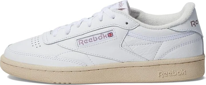 Reebok Lifestyle Women's Club C 85 Women's Shoes White/Chalk/Infused Lilac : 6 B - Medium, Leather - Image 6