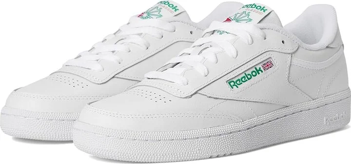 Reebok Lifestyle Women's Club C 85 Women's Shoes White/Glen Green : 8 B - Medium, Leather