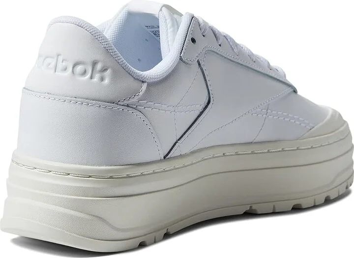 Reebok Lifestyle Women's Club C Double Geo Women's Shoes White/Chalk : 9.5 B - Medium, Leather - Image 4