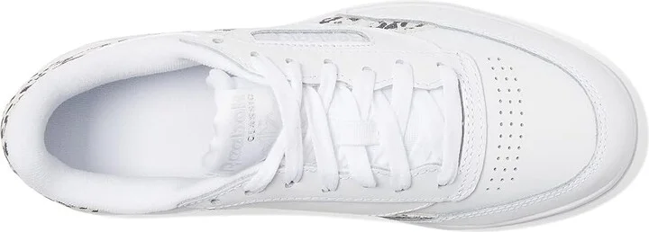 Reebok Lifestyle Women's Club C Double Revenge Women's Shoes White/Black/Pure Grey : 7.5 B - Medium, Leather - Image 2