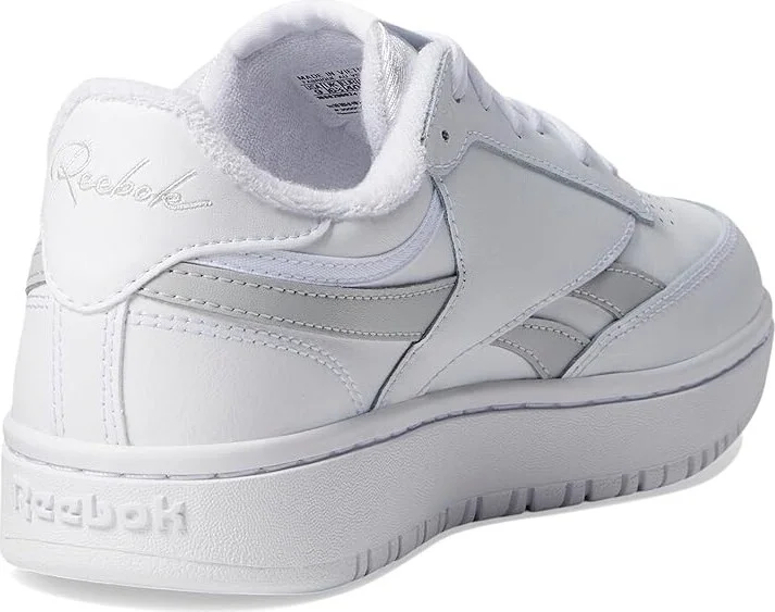 Reebok Lifestyle Women's Club C Double Revenge Women's Shoes White/Grey/White : 9.5 B - Medium, Leather - Image 4