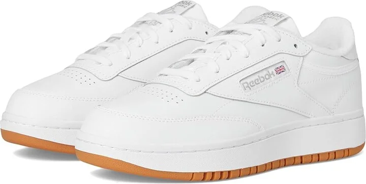 Reebok Lifestyle Women's Club C Double Women's Shoes White/Gum : 5 B - Medium, Leather