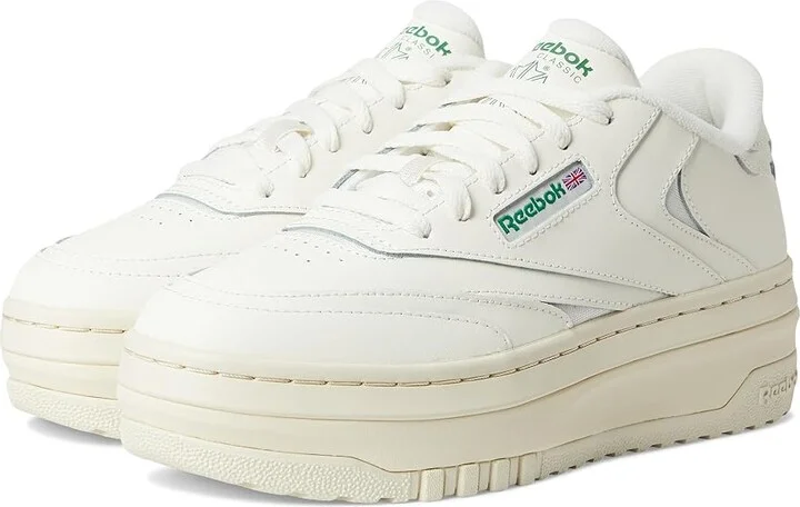 Reebok Lifestyle Women's Club C Extra Women's Shoes Chalk/Glen Green : 9.5 B - Medium, Leather