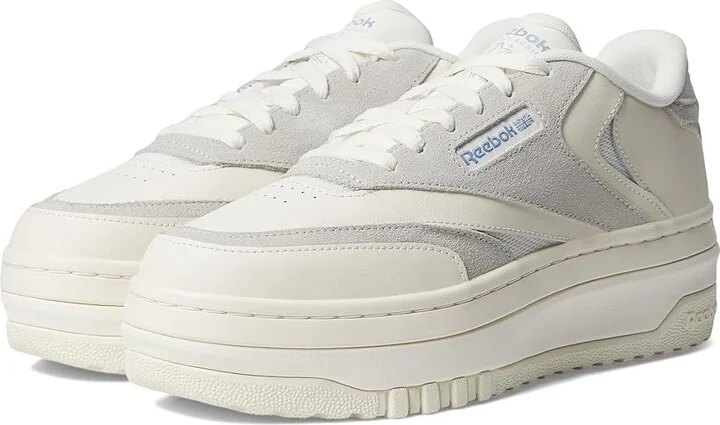 Reebok Lifestyle Women's Club C Extra Women's Shoes Chalk/Grey/Blue : 7.5 B - Medium, Leather