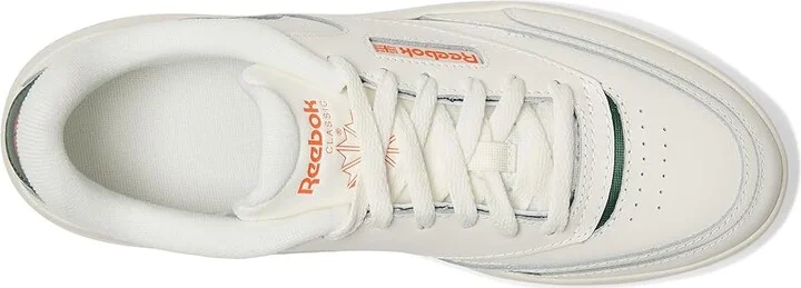 Reebok Lifestyle Women's Club C Extra Women's Shoes Dark Green/Pump Orange/Chalk : 10.5 B - Medium, Leather - Image 2