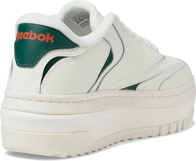 Reebok Lifestyle Women's Club C Extra Women's Shoes Dark Green/Pump Orange/Chalk : 10.5 B - Medium, Leather - Image 4