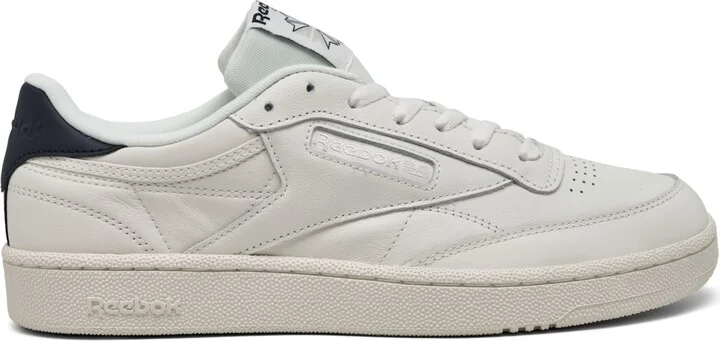 Reebok Men's Club C 85 Vintage Casual Sneakers from Finish Line - Chalk, Gray, Navy - Image 3