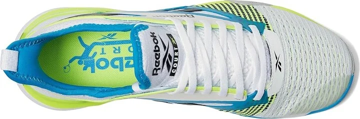 Reebok Nano Court Athletic Shoes White/Digital Lime/Aqua : Men's 11.5 - Women's 13 Medium, Textile - Image 2