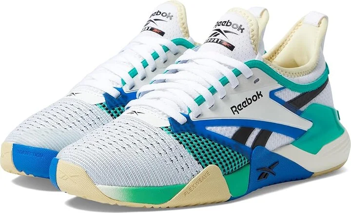 Reebok Nano Court Women's Shoes White/Weathered White/Unleashed Green : 5 B - Medium