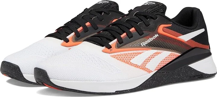 Reebok Nano X4 Shoes Black/White/Orange Flare : Men's 8.5 - Women's 10 Medium, Synthetic