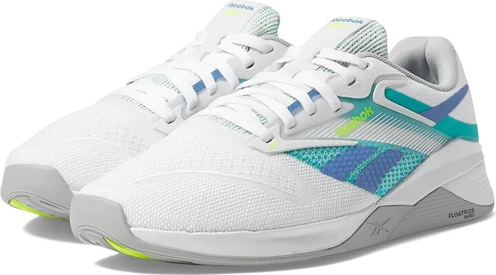 Reebok Nano X4 Shoes White/Unleashed Green/Grey : Men's 11 - Women's 12.5 Medium, Synthetic