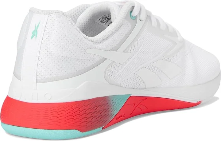 Reebok Nano X5 Women's Shoes White/AI Aqua/Energy Red : 8.5 B - Medium, Synthetic - Image 4