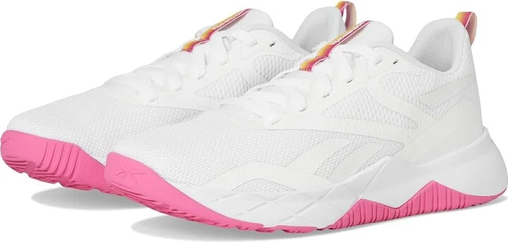 Reebok NFX Trainer Women's Shoes White/True Pink : 7.5 B - Medium, Textile/Synthetic
