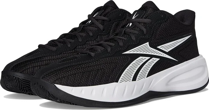 Reebok Press Basketball Shoes Core Black/White/Washed Black : Men's 4.5 - Women's 6 Medium, Textile