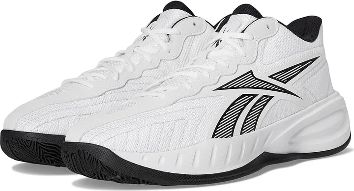 Reebok Press Basketball Shoes White/Core Black/Barely Grey : Men's 6.5 - Women's 8 Medium, Textile