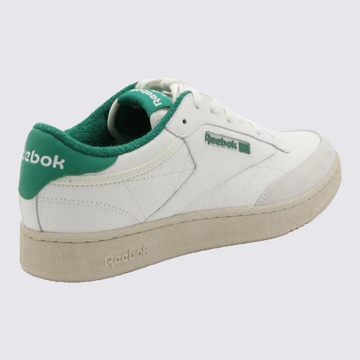 Reebok White And Green Leather Sneakers - Image 2