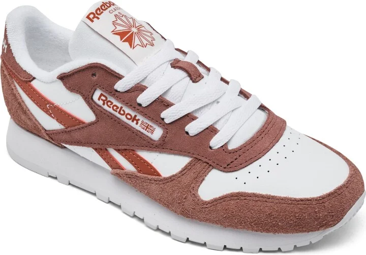 Reebok Women's Classic Leather Casual Sneakers from Finish Line - White, Earth, Red
