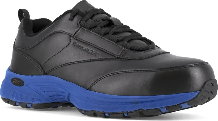 Reebok Work Men's Ateron Black with Blue Trim Steel Toe Boots