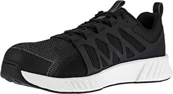 Reebok Work Men's Fusion Flexweave Comp Toe Athletic Black and White - 9 Wide