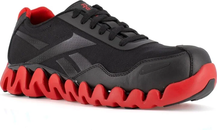 Reebok Work Men's Zig Pulse Work Black and Red Composite Toe Boots