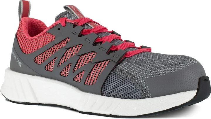 Reebok Work Women's Fusion Flexweave Work Sd Comp Toe S Grey and Red - 10 Wide