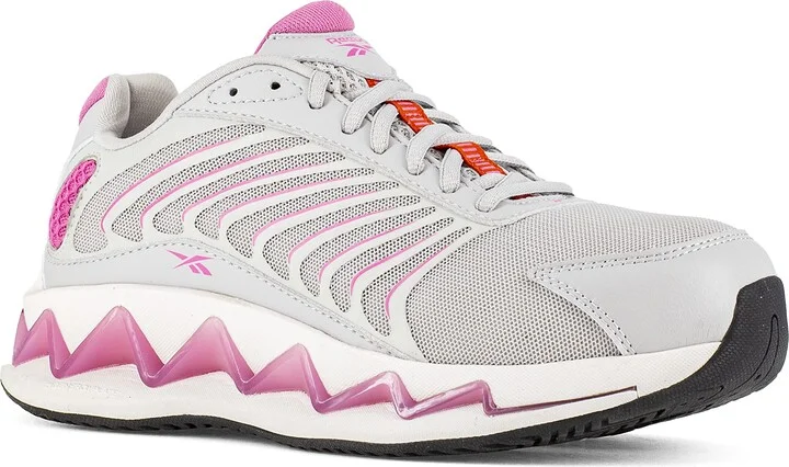 Reebok Work Women's Zig Elusion Heritage Work Light Grey and Pink Composite Toe Boots