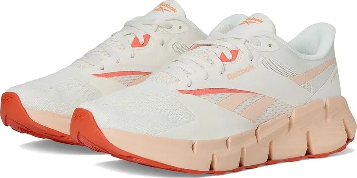 Reebok Zig Dynamica 5 Women's Shoes Chalk/Washed Clay/Coral : 11 B - Medium, Rubber/Synthetic