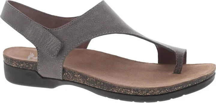 Reece Thong Sandals Women's US 5.5-6 Stone Burnished Leather RHS2976