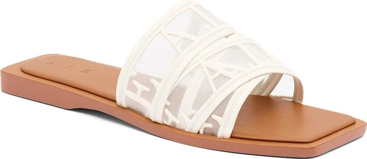 Reed Sheer Logo Slide In Colour Ivory/Tan Size 35 - Image 3