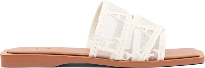 Reed Sheer Logo Slide In Colour Ivory/Tan Size 35