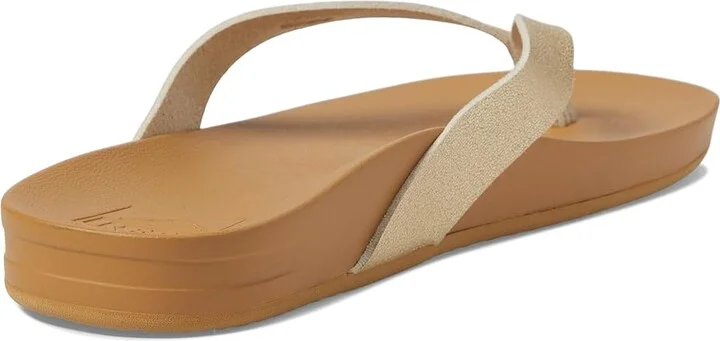 Reef Cushion Court Women's Sandals Tan/Champagne : 5 B - Medium, Synthetic - Image 4