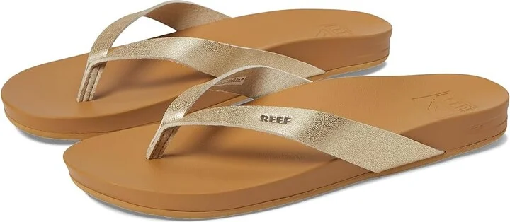Reef Cushion Court Women's Sandals Tan/Champagne : 5 B - Medium, Synthetic