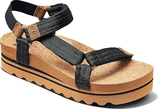 Reef Cushion Rem Hi Women's Sandals Black/Tan : 7 B - Medium, Textile