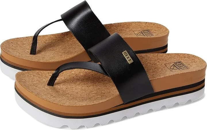 Reef Cushion Sol Hi Women's Sandals Black/Tan : 7 B - Medium, Synthetic