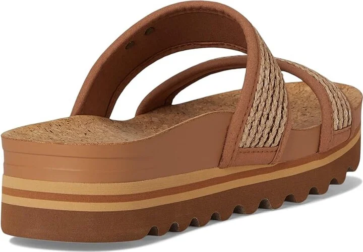 Reef Cushion Vista Hi Women's Shoes Chocolate Raffia : 7 B - Medium, Synthetic - Image 4