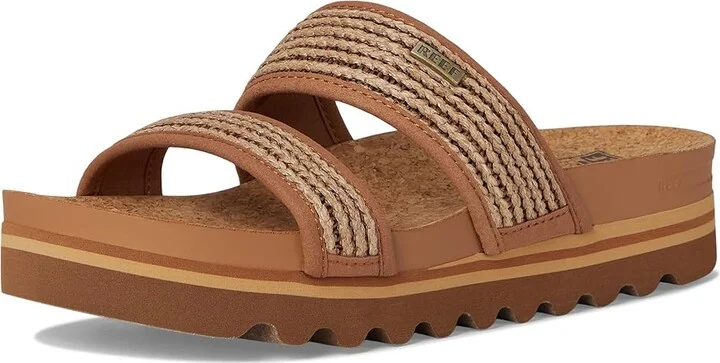 Reef Cushion Vista Hi Women's Shoes Chocolate Raffia : 7 B - Medium, Synthetic - Image 5