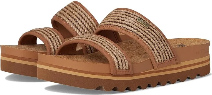 Reef Cushion Vista Hi Women's Shoes Chocolate Raffia : 7 B - Medium, Synthetic
