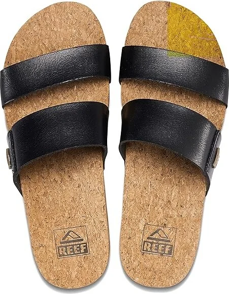 Reef Cushion Vista Higher Women's Shoes Black : 7 B - Medium, Faux Leather/Synthetic - Image 2