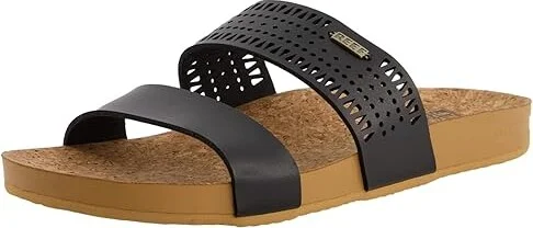 Reef Cushion Vista Perf Women's Shoes Black/Tan : 7 B - Medium, Textile