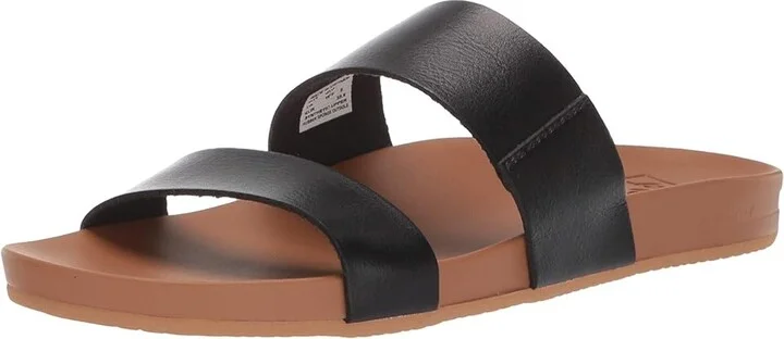 Reef Cushion Vista Women's Sandals Black/Natural : 7 B - Medium, Faux Leather - Image 2